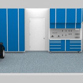 Blue Cabinets Garage